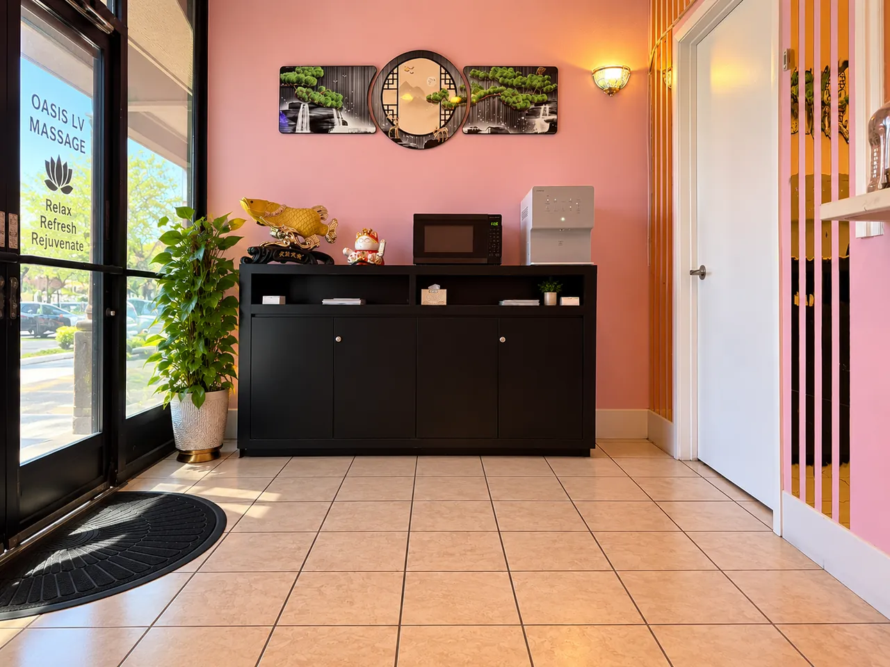 Front entrance inside Oasis LV Massage in Las Vegas, NV